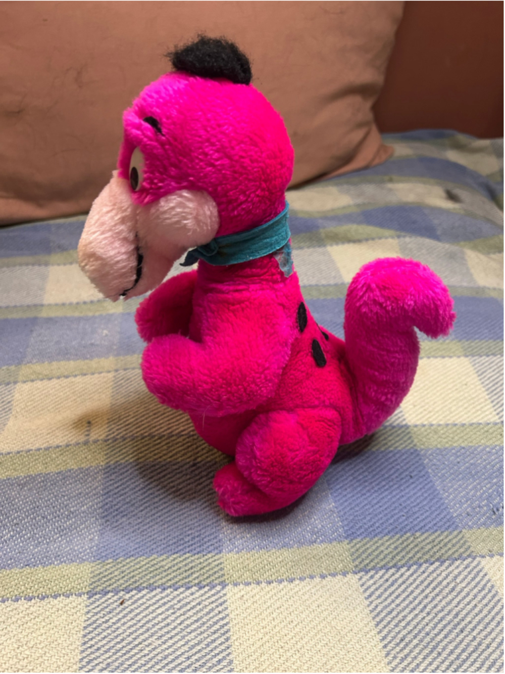 Vintage 1990s Flintstones Dino Pink Bean Bag Plush Hanna-Barbera Dinosaur - Picture 2 of 8